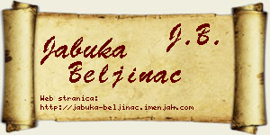 Jabuka Beljinac vizit kartica
